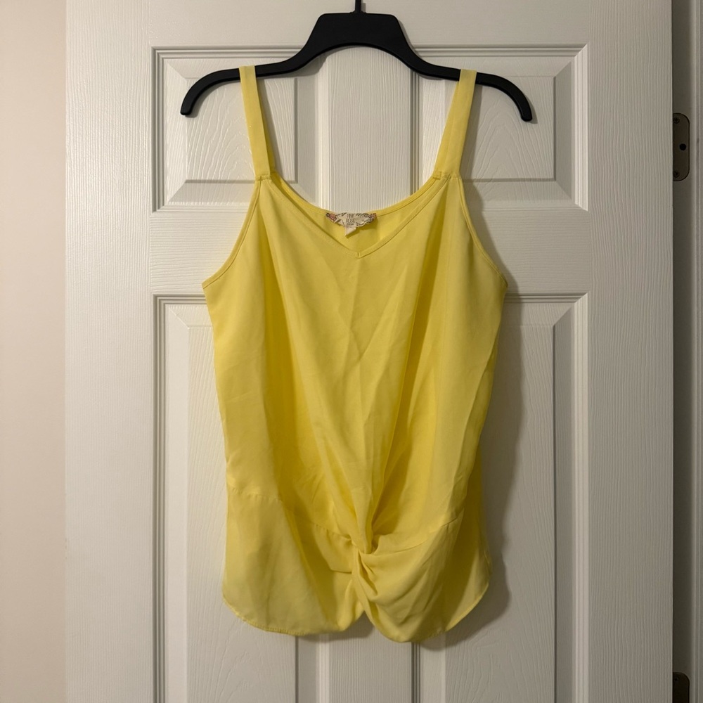 Pink Rose Yellow Tank Top Size XL (fits medium)